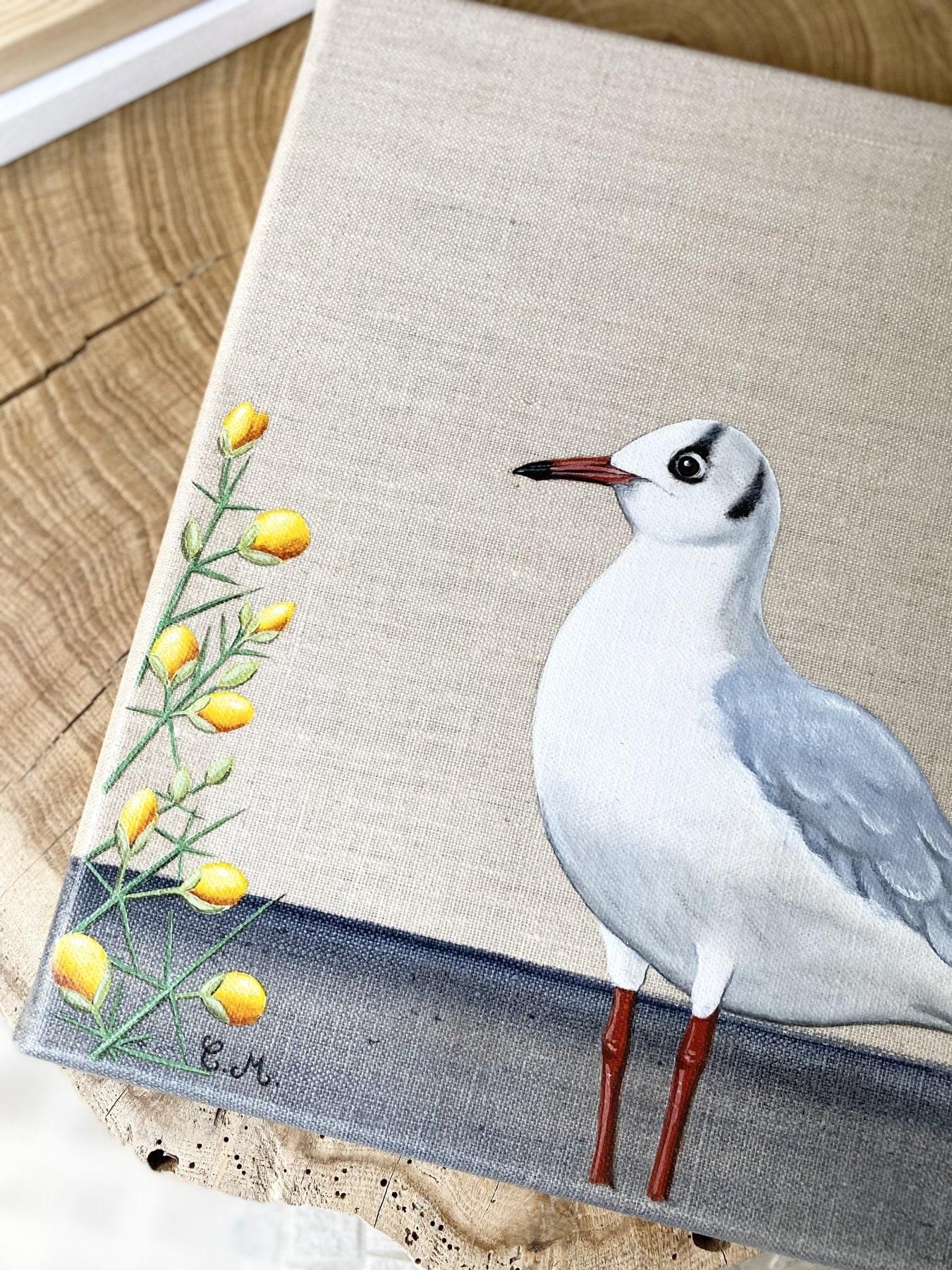 Mouette aux fleurs jaunes miniature 2