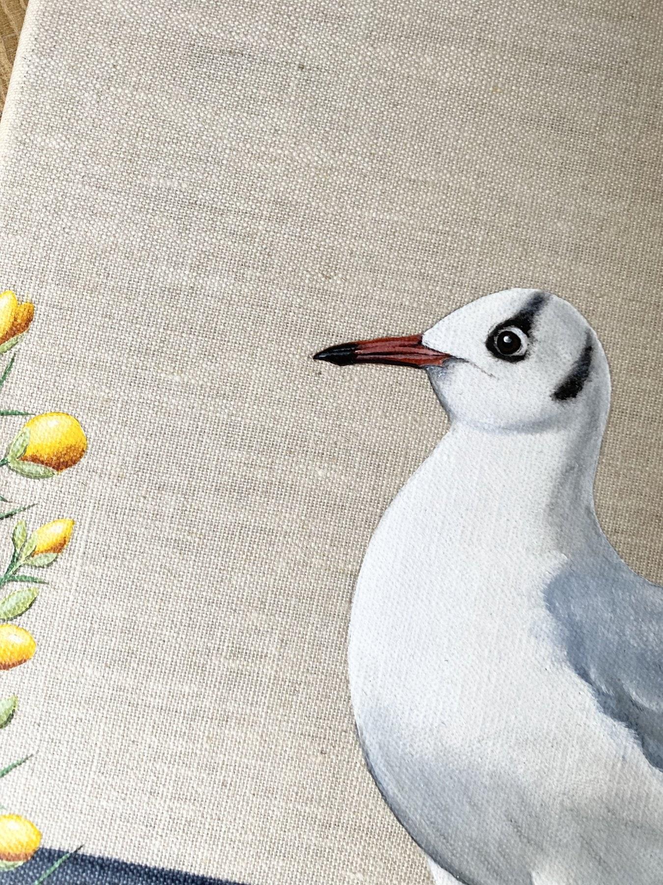 Mouette aux fleurs jaunes miniature 3